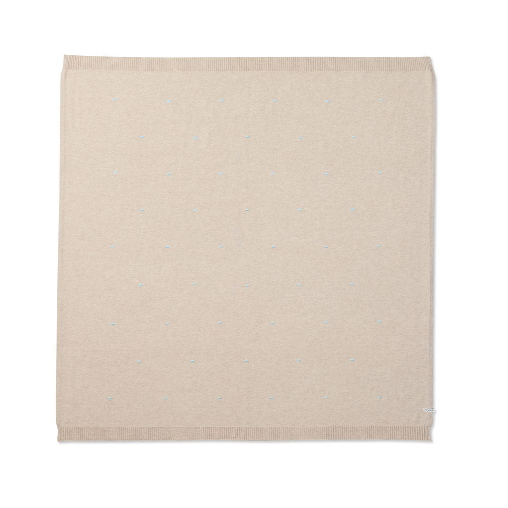 OUTLET | Babydecke 'Sternenstaub' | 100% Kaschmir | beige / off-white | 102 x 105 cm | "Frederik" & kleines Loch