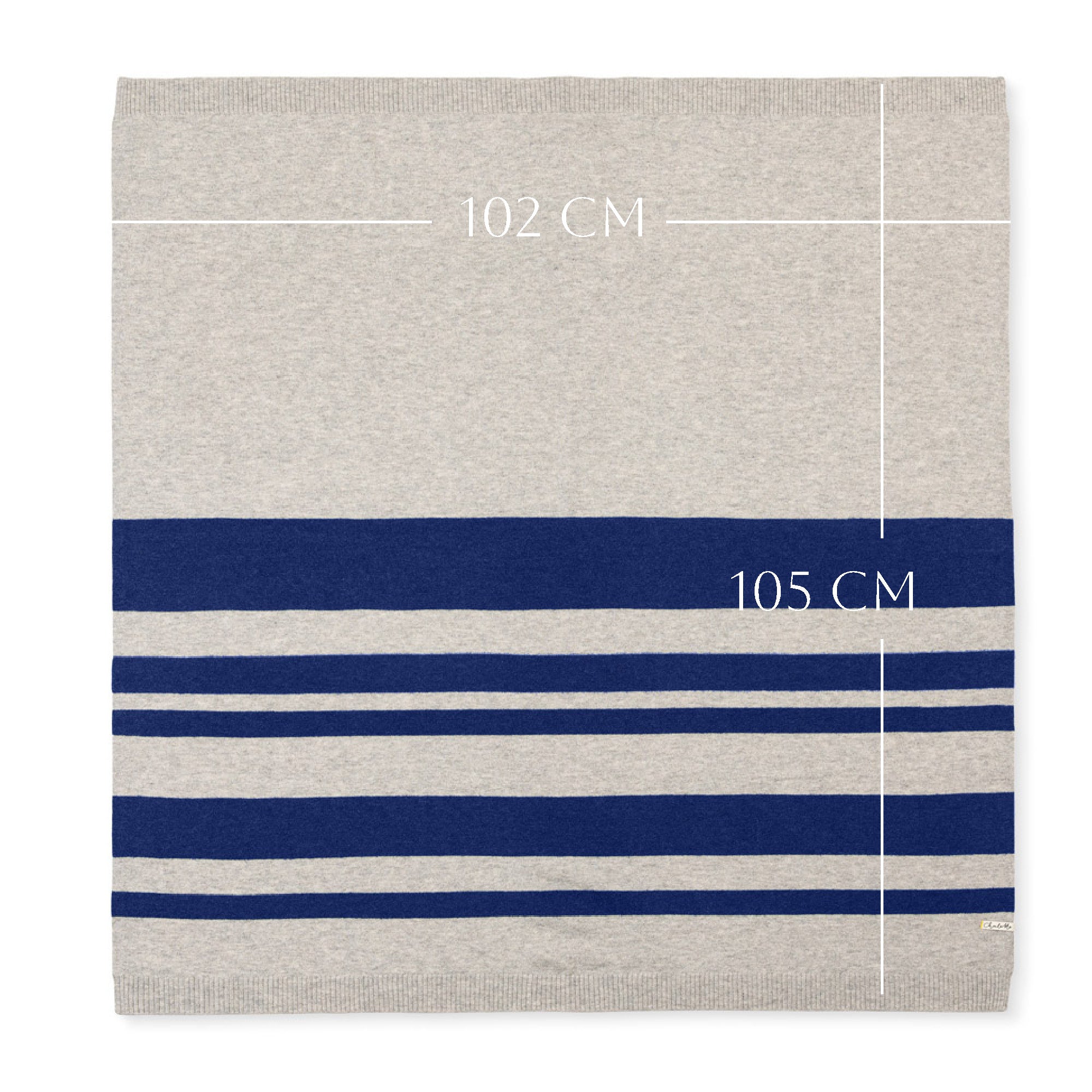 OUTLET | Baby Blanket 'Seemannsgarn' | Light Grey/Navy Blue | 102 x 105 cm "Maximilian"